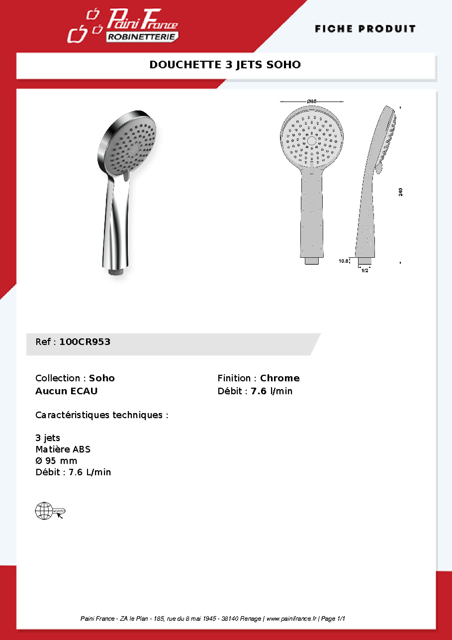 Fiche technique fournisseur