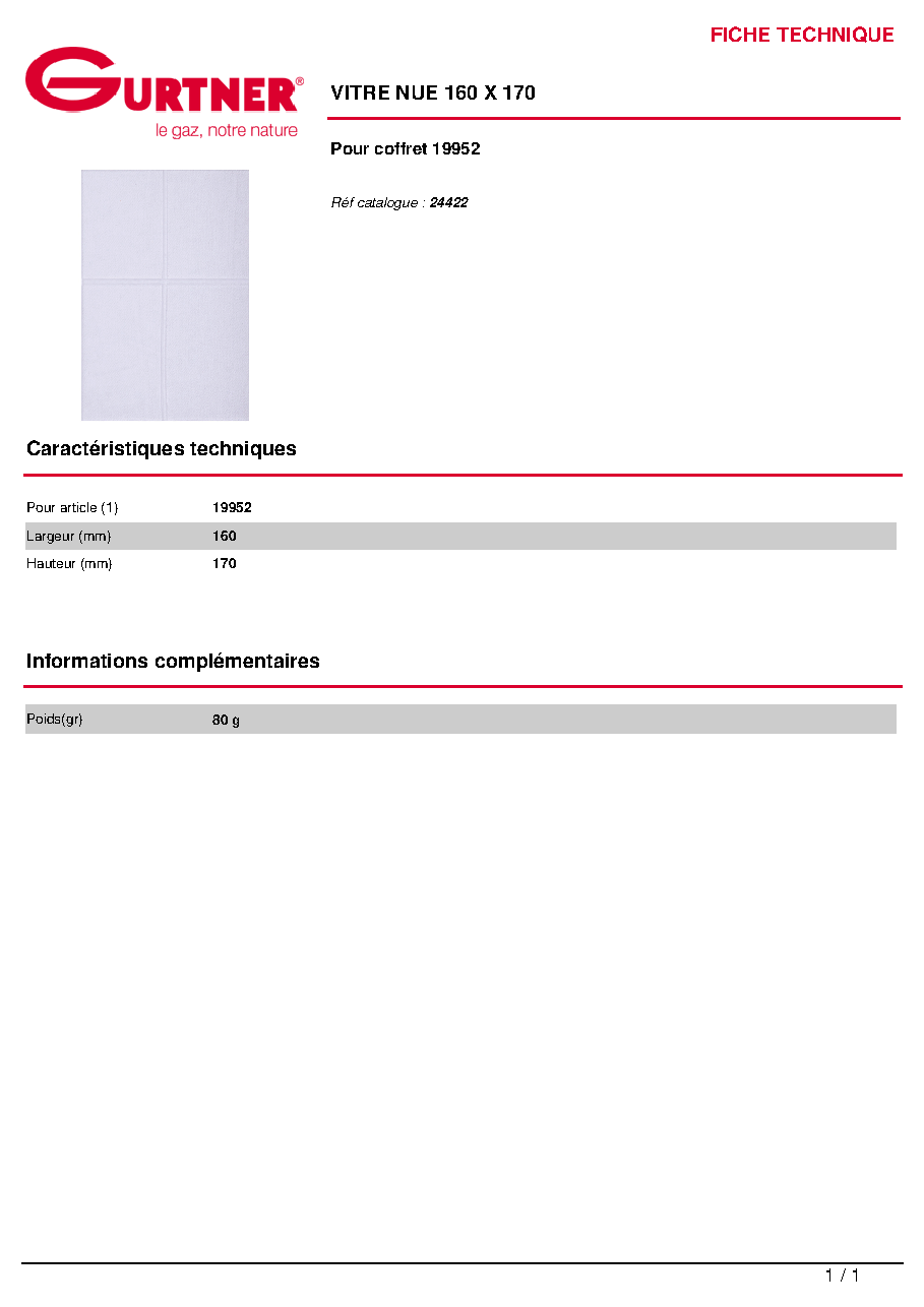 Fiche technique fournisseur