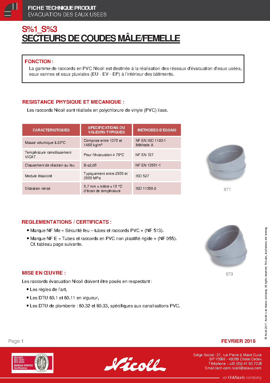 Fiche technique fournisseur