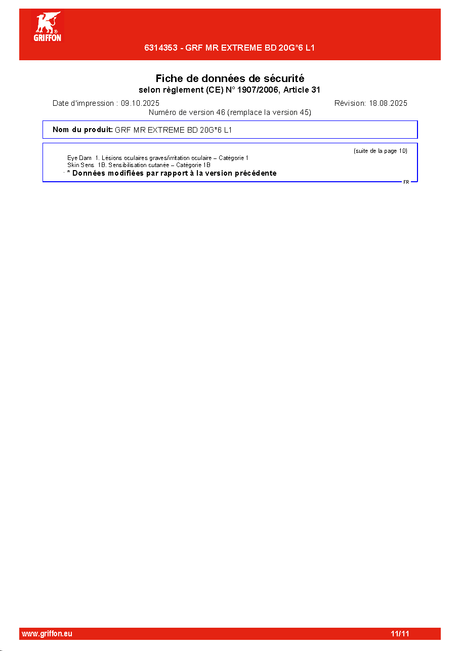 Fiche technique fournisseur