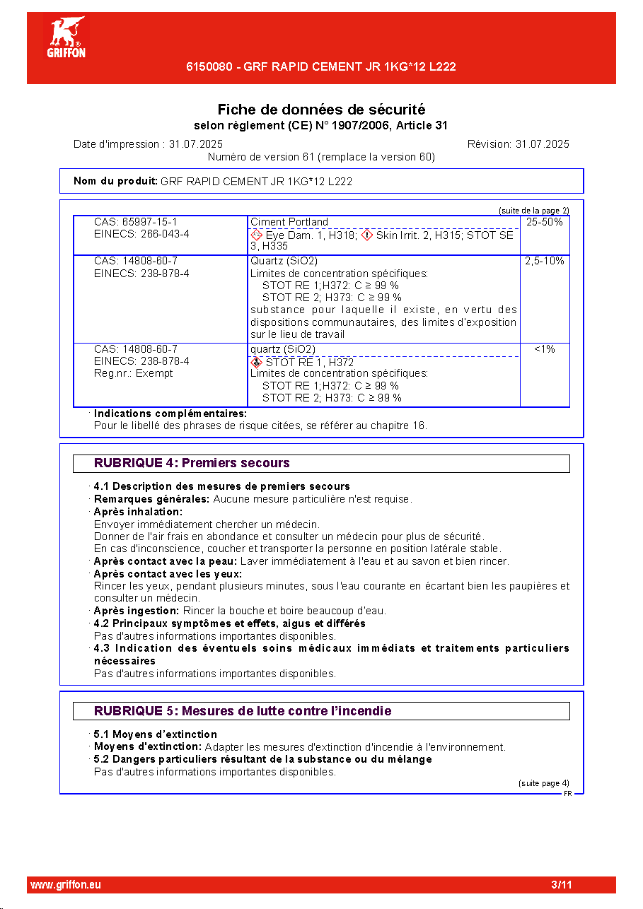 Fiche technique fournisseur