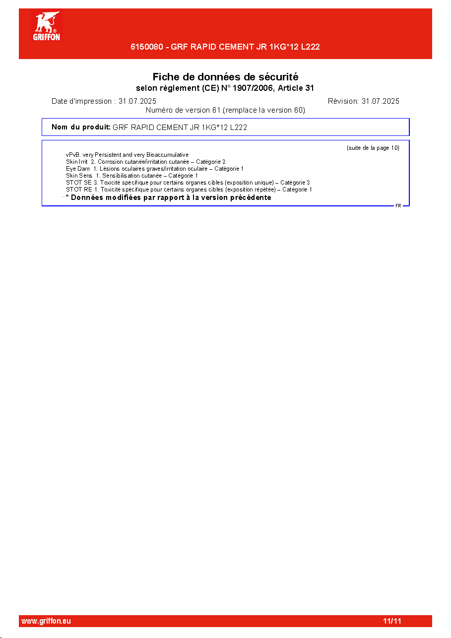 Fiche technique fournisseur