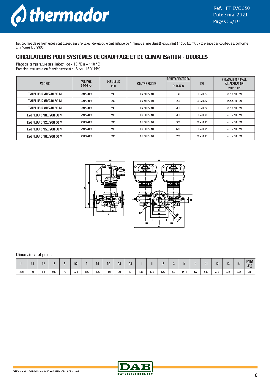 Fiche technique fournisseur
