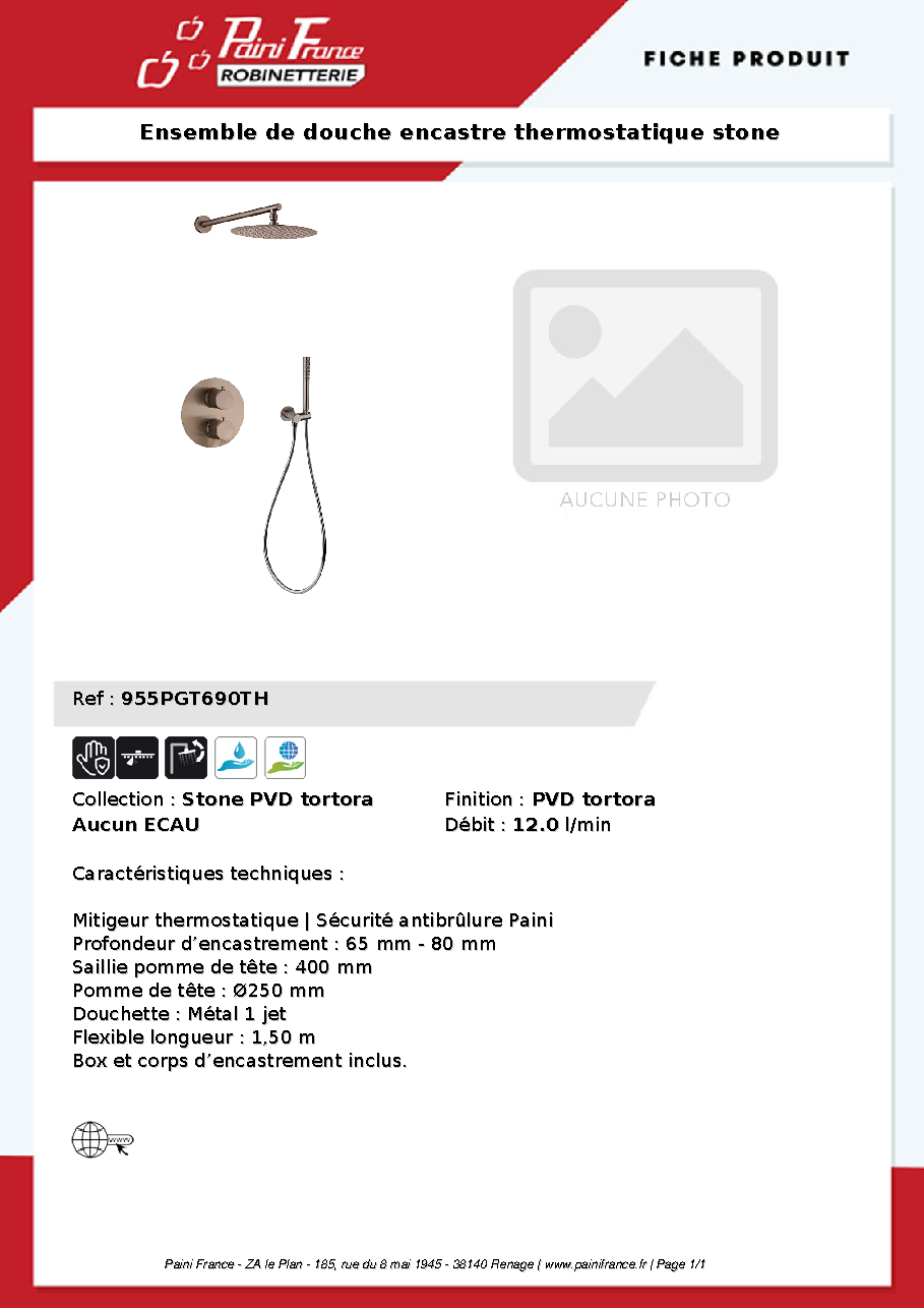 Fiche technique fournisseur