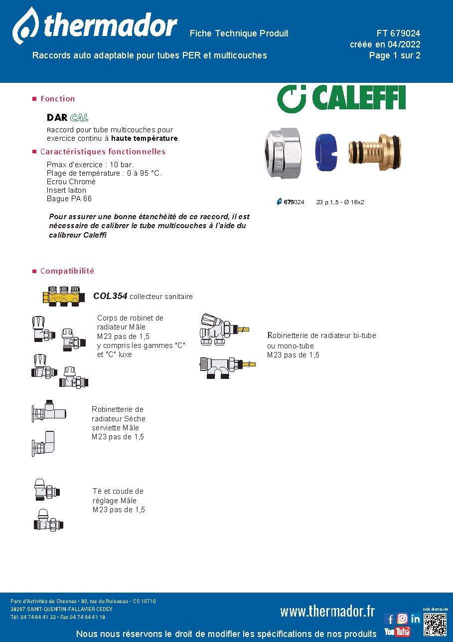 Fiche technique fournisseur