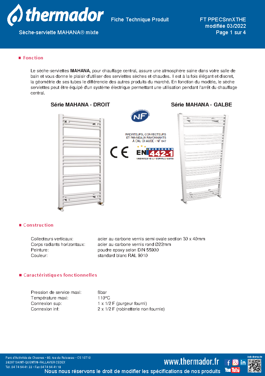 Fiche technique fournisseur