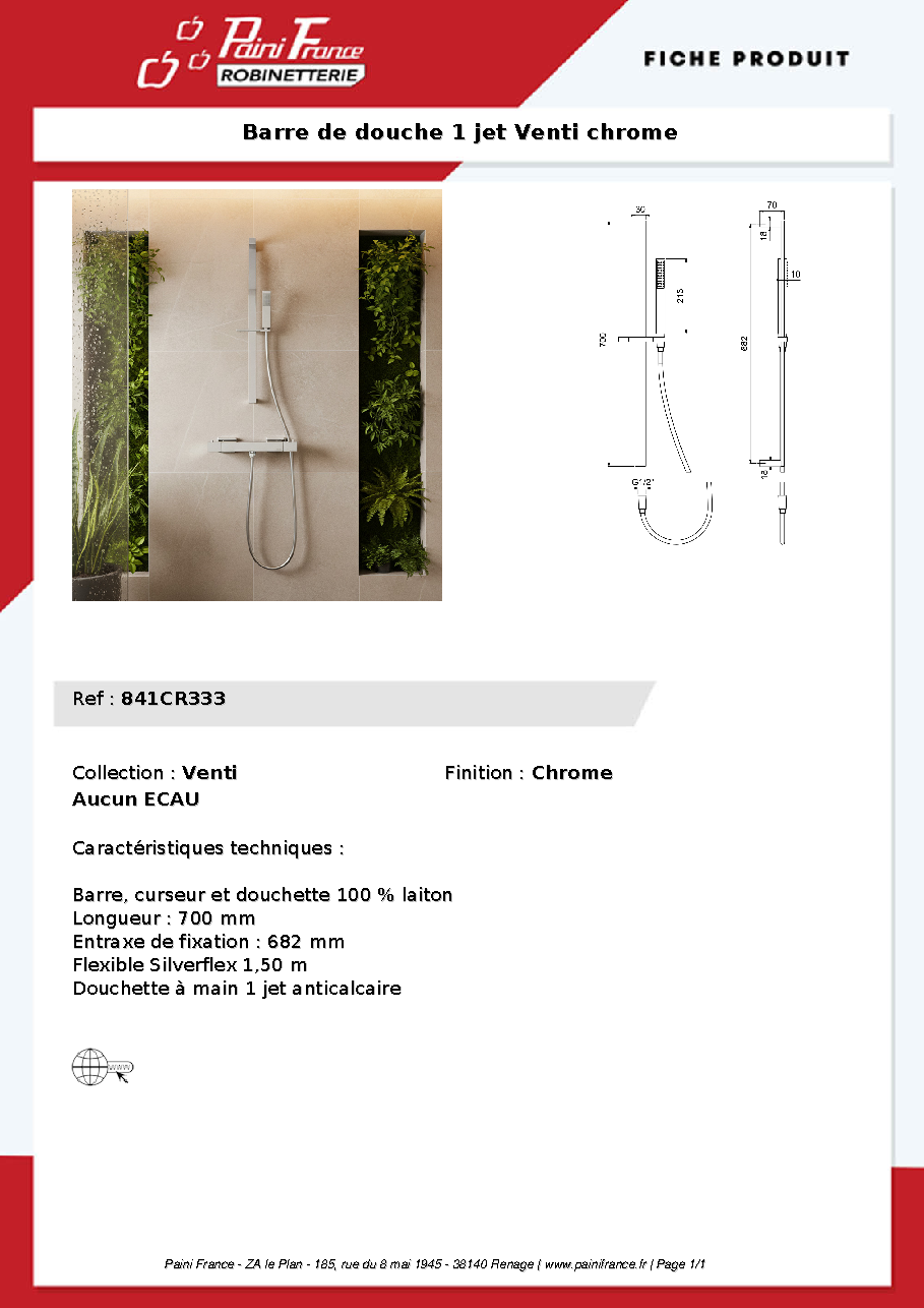Fiche technique fournisseur