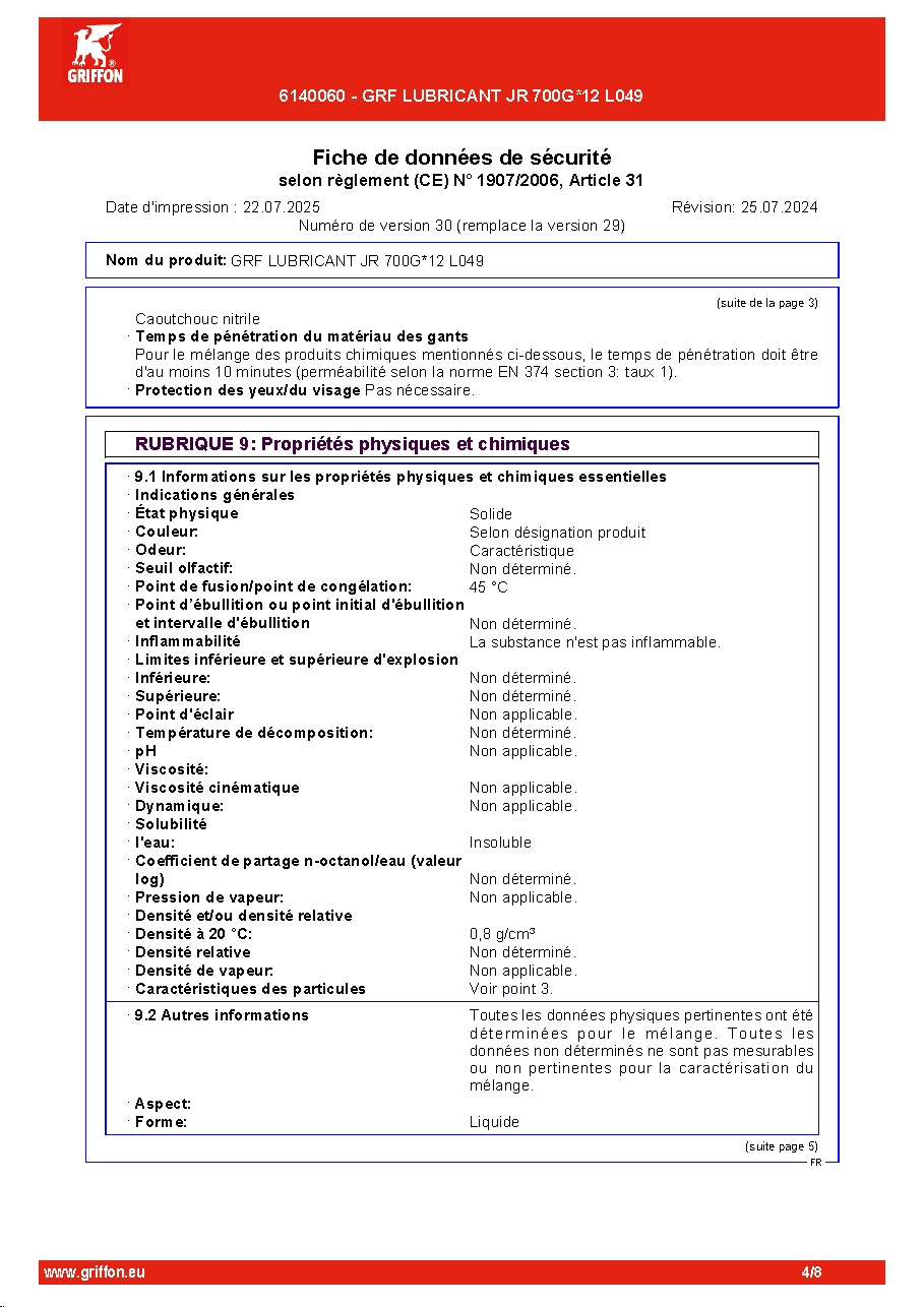 Fiche technique fournisseur