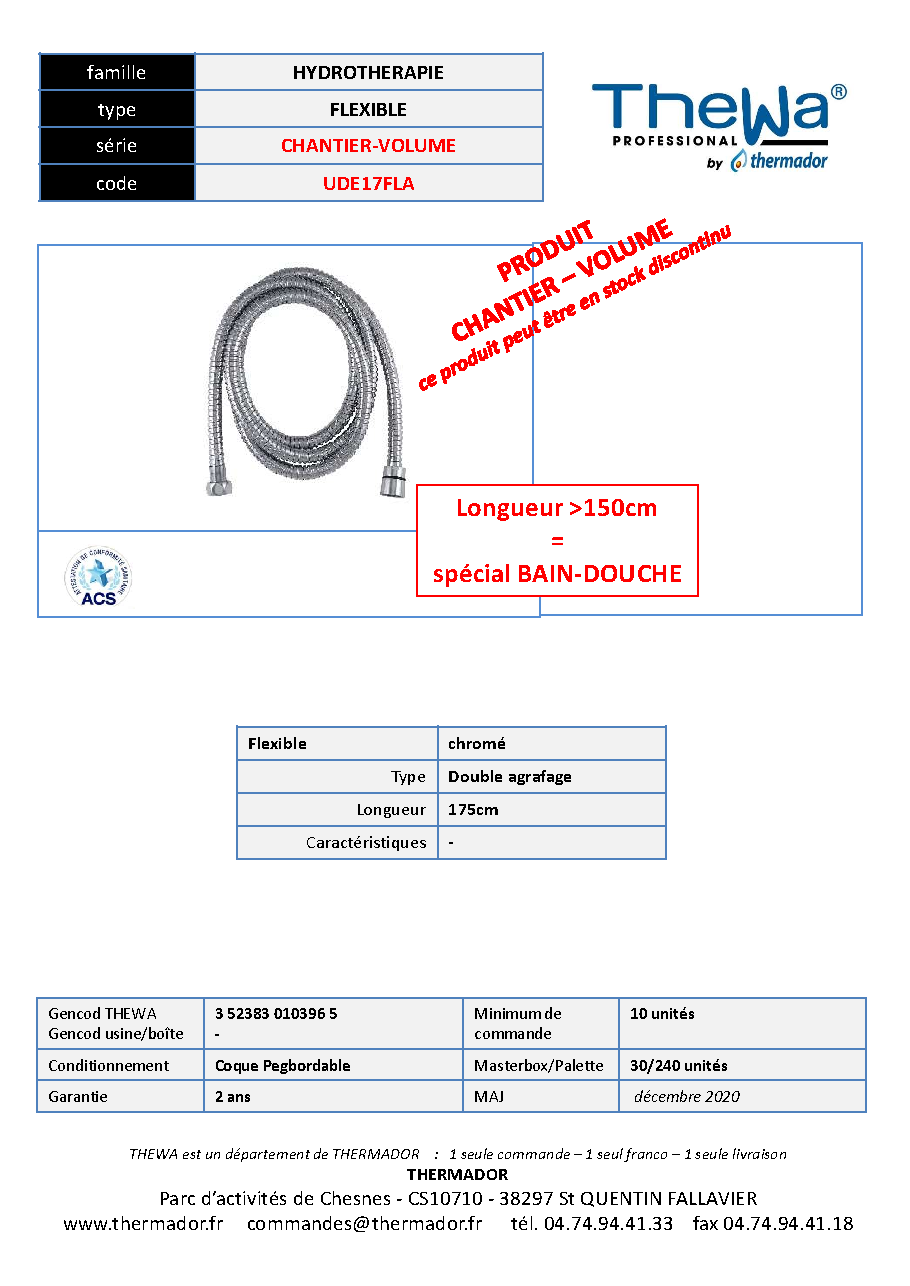Fiche technique fournisseur