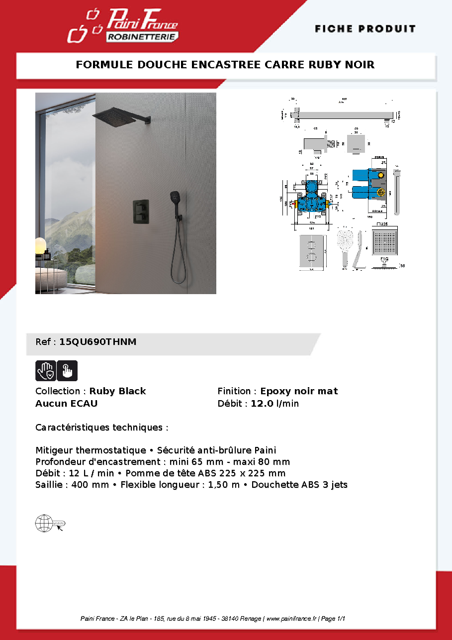 Fiche technique fournisseur