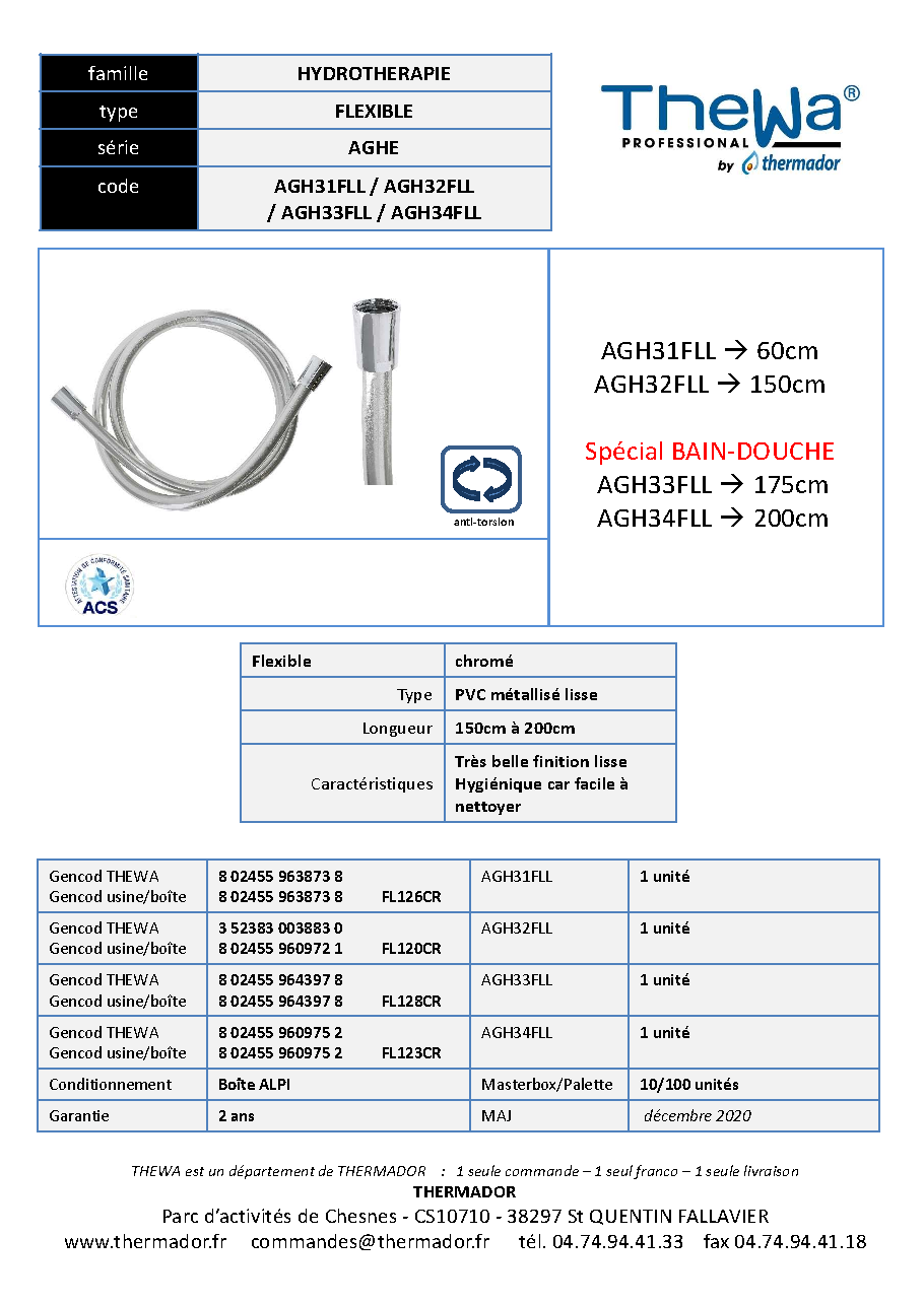 Fiche technique fournisseur