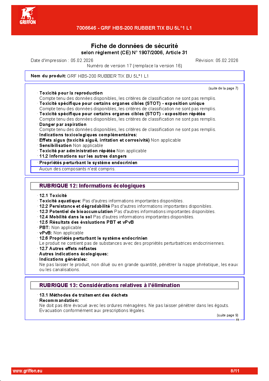 Fiche technique fournisseur