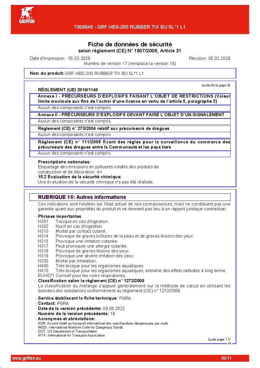 Fiche technique fournisseur