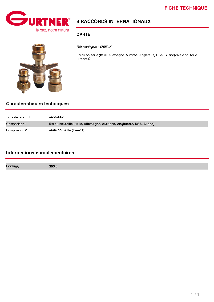 Fiche technique fournisseur
