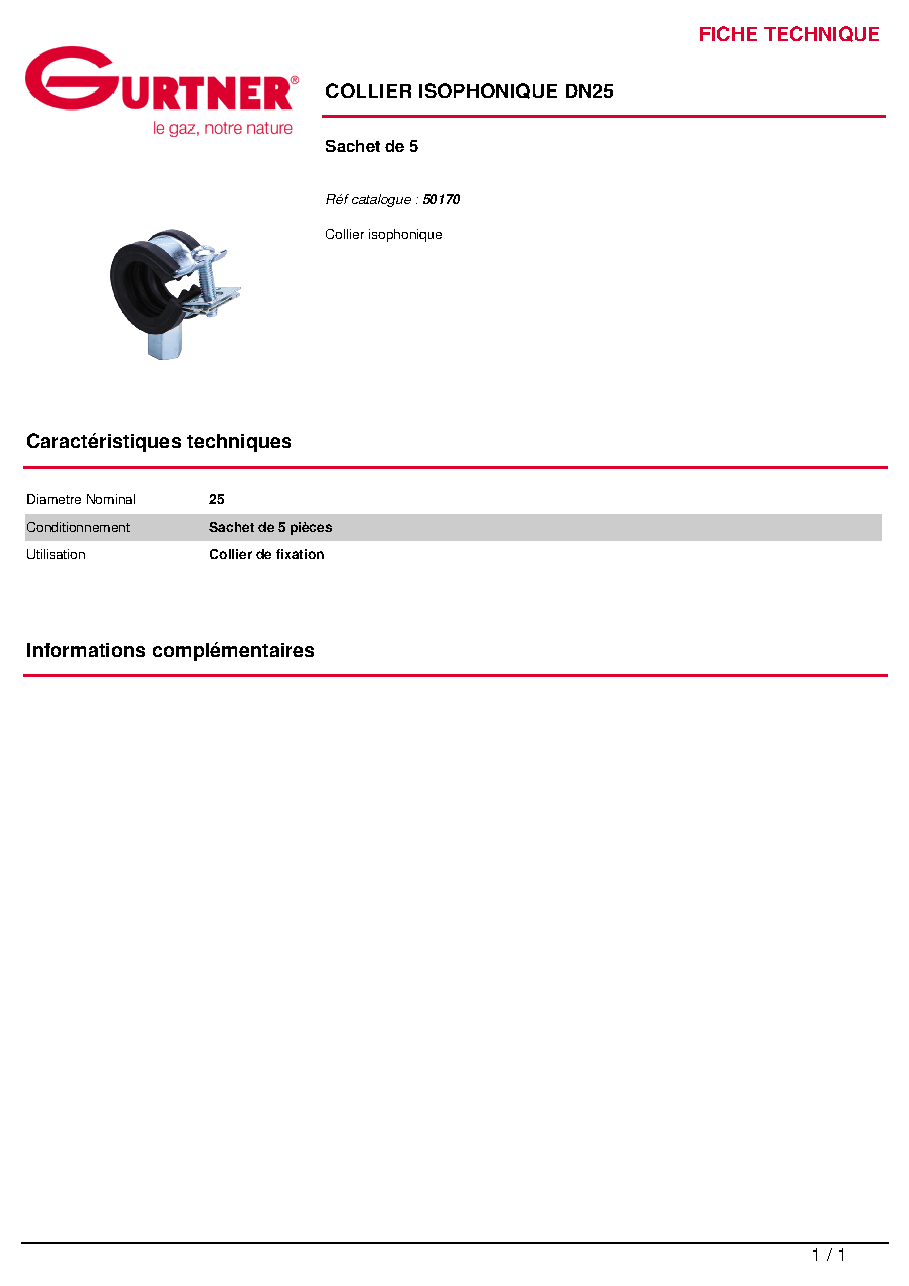 Fiche technique fournisseur