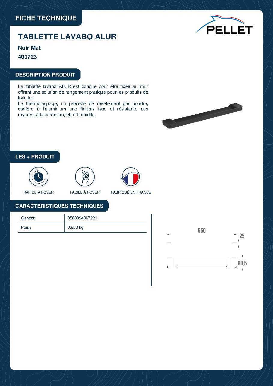 Fiche technique fournisseur