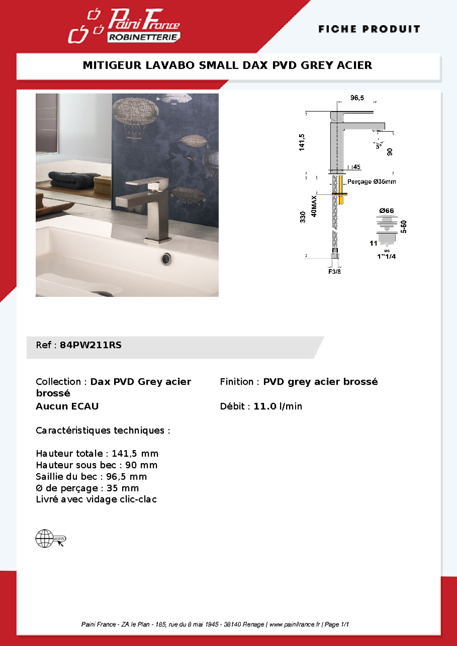 Fiche technique fournisseur