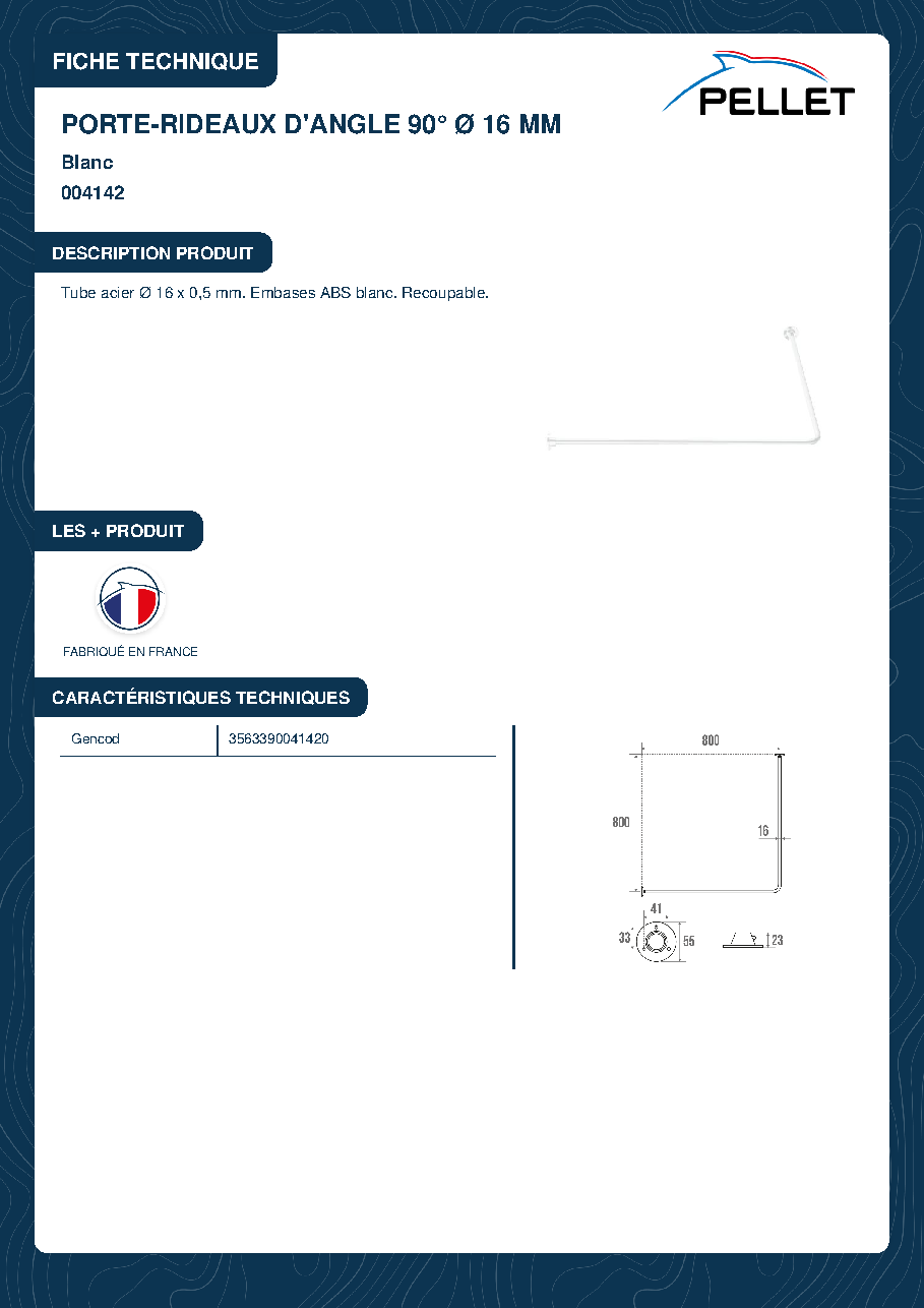 Fiche technique fournisseur