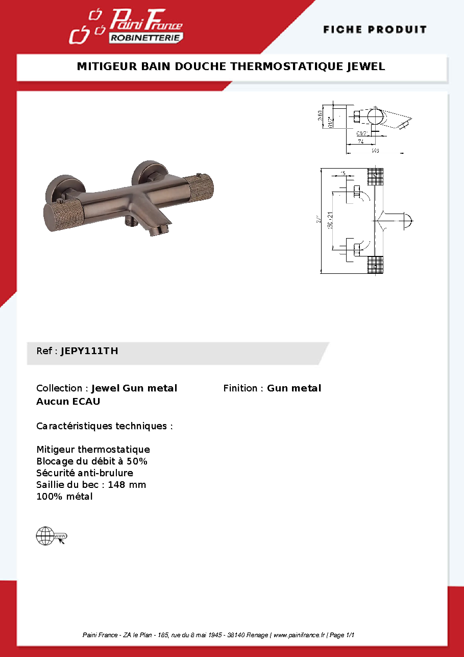 Fiche technique fournisseur