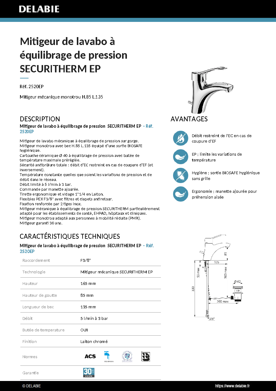 Fiche technique fournisseur