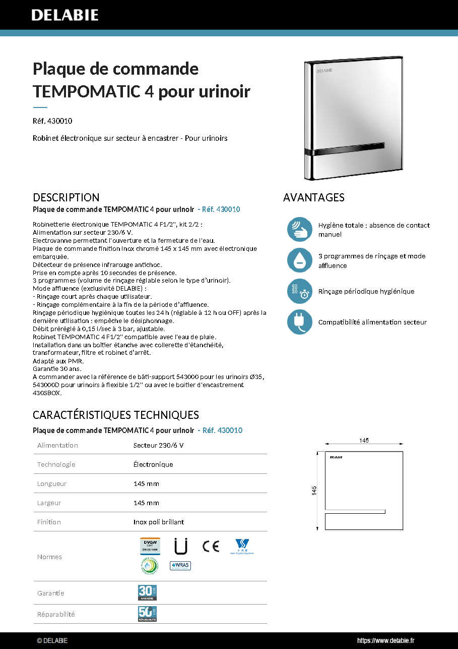 Fiche technique fournisseur