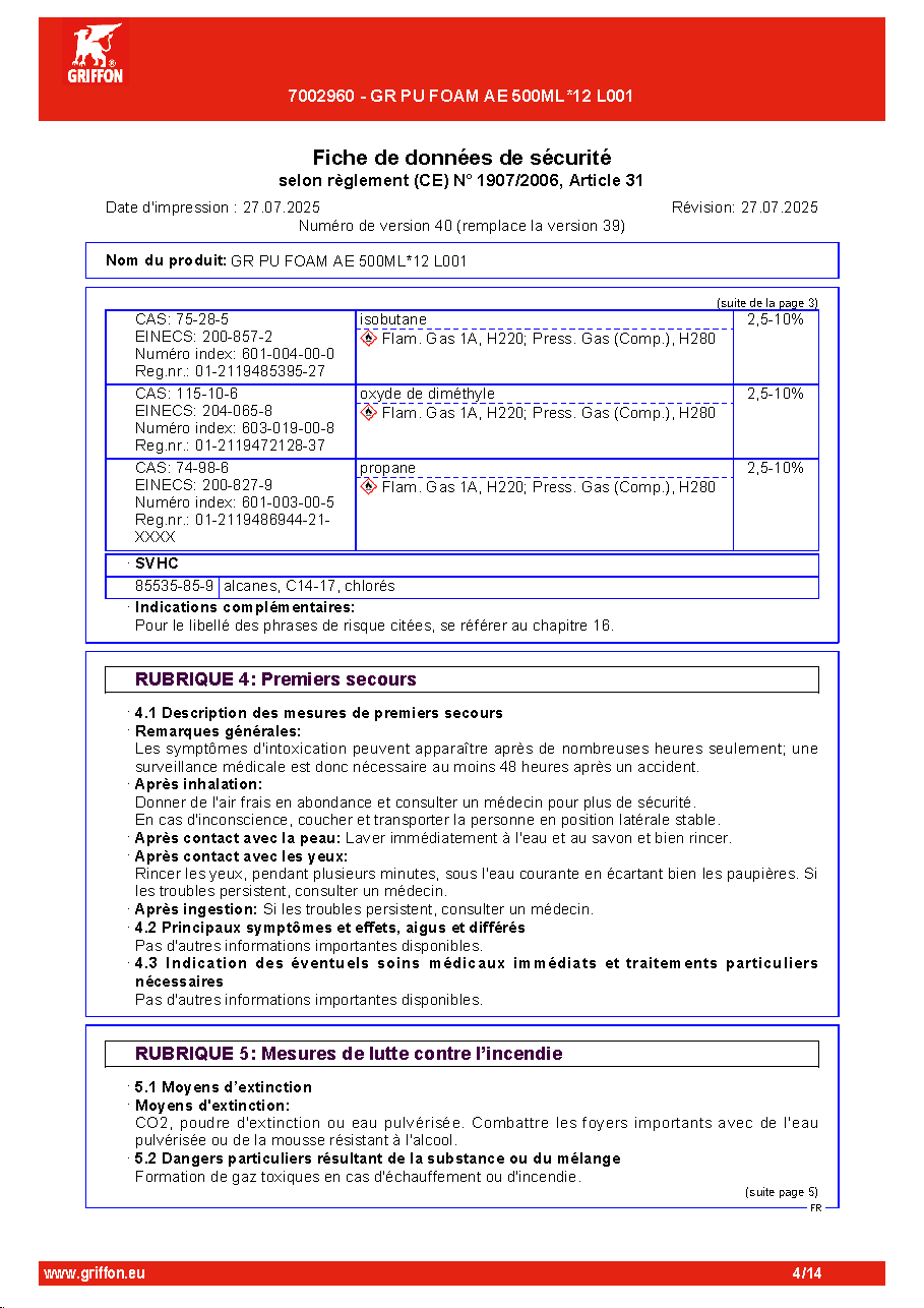 Fiche technique fournisseur