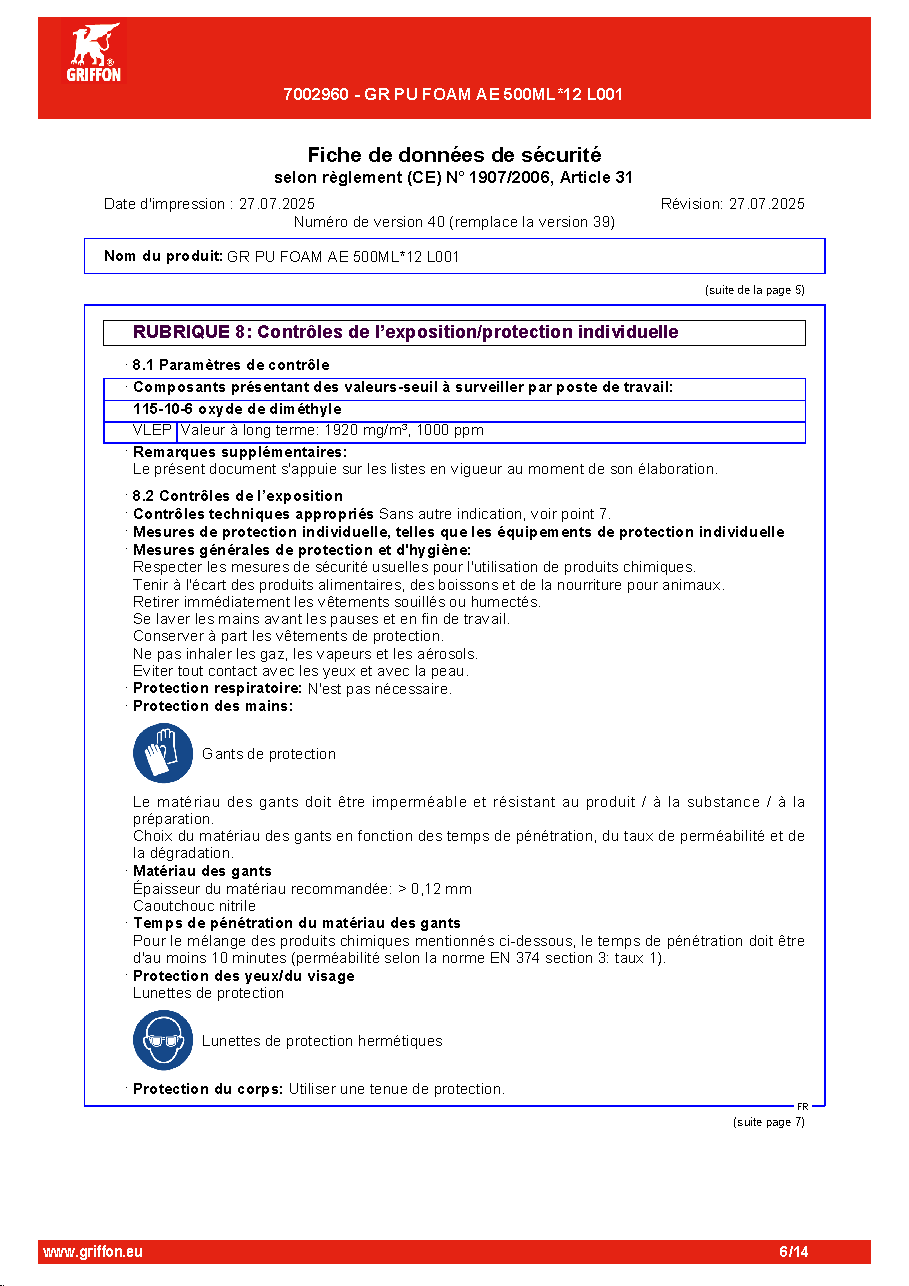 Fiche technique fournisseur