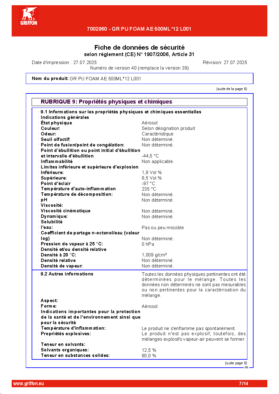 Fiche technique fournisseur