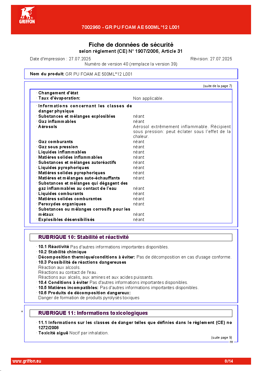 Fiche technique fournisseur