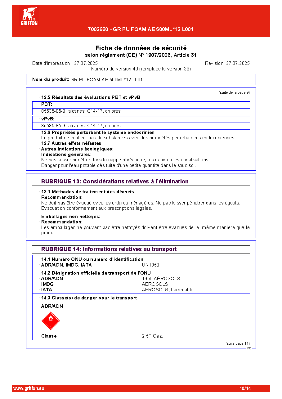 Fiche technique fournisseur
