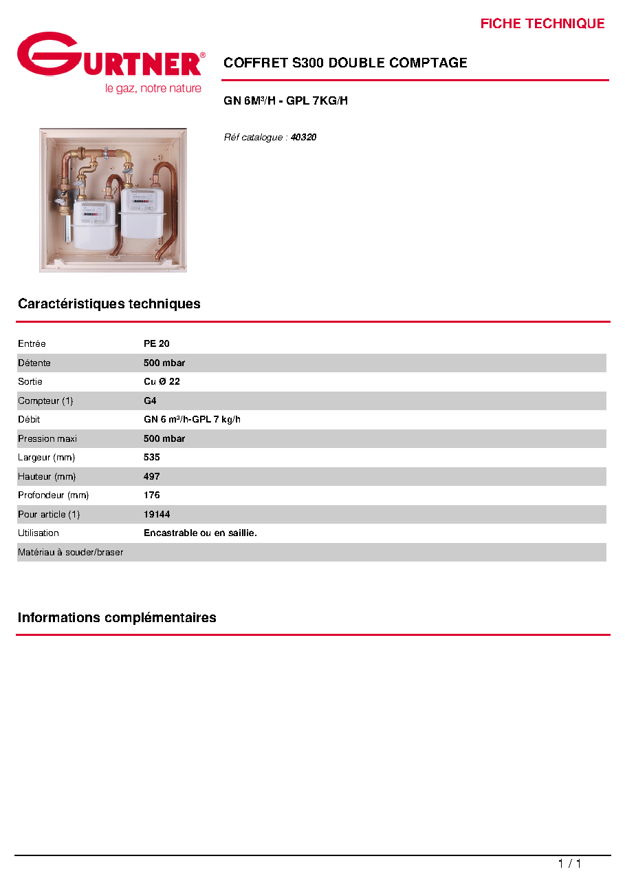 Fiche technique fournisseur