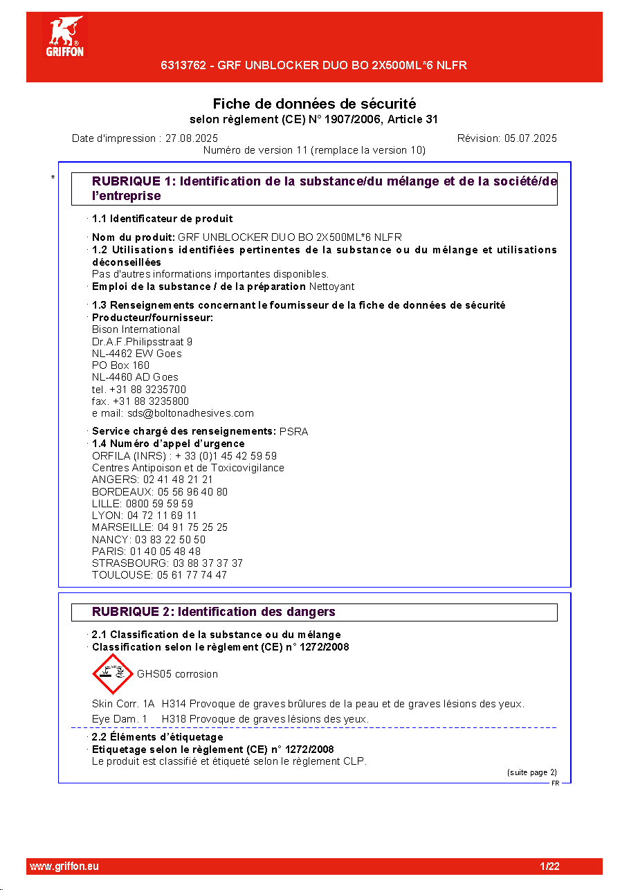 Fiche technique fournisseur