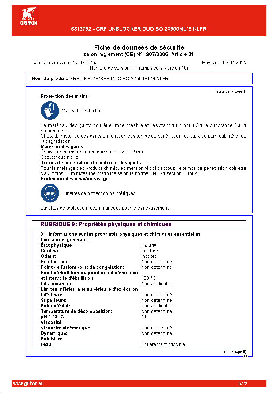 Fiche technique fournisseur