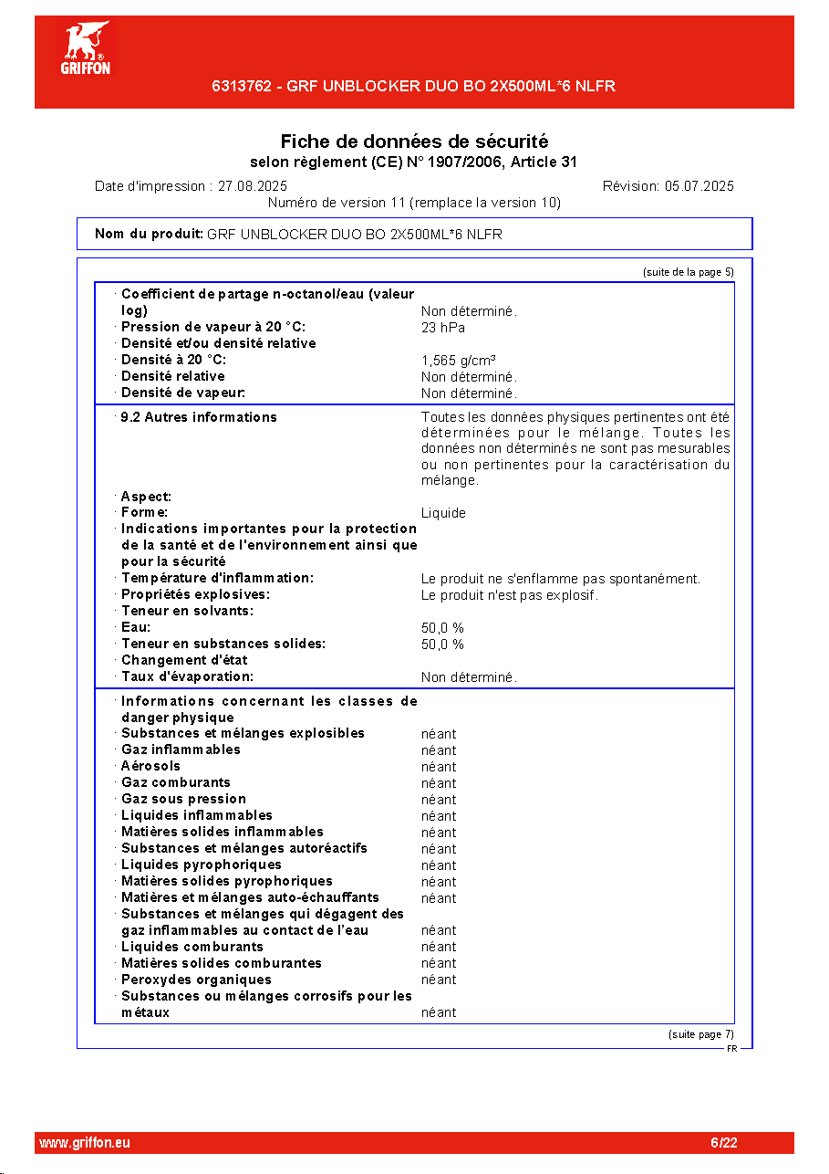 Fiche technique fournisseur
