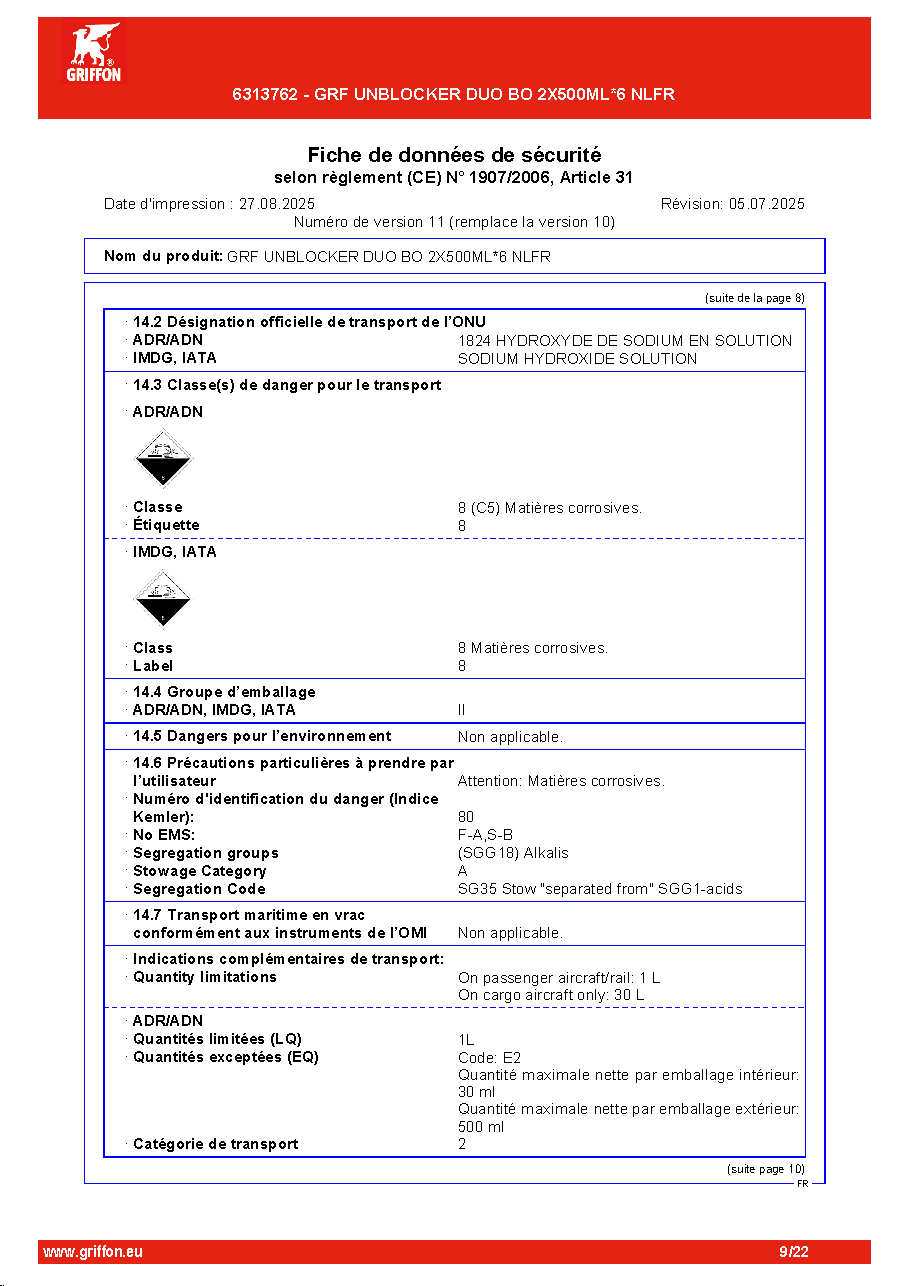 Fiche technique fournisseur