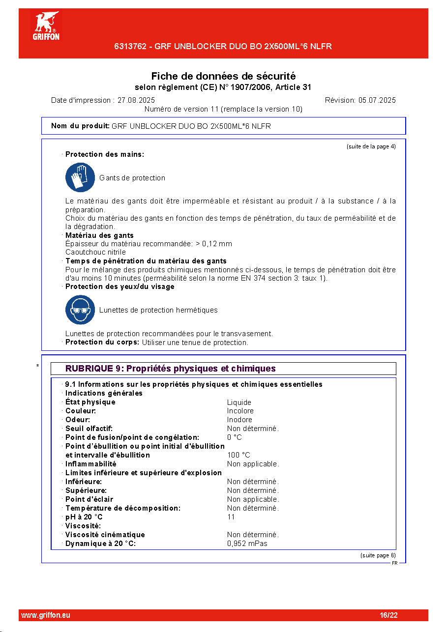 Fiche technique fournisseur