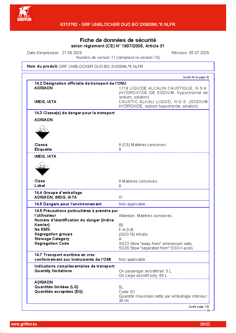 Fiche technique fournisseur