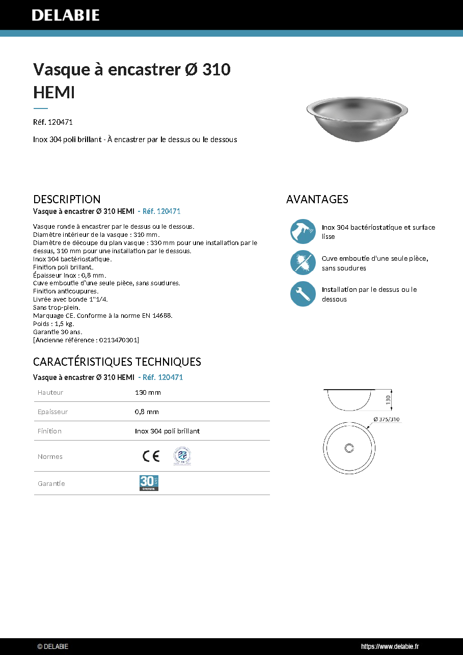 Fiche technique fournisseur