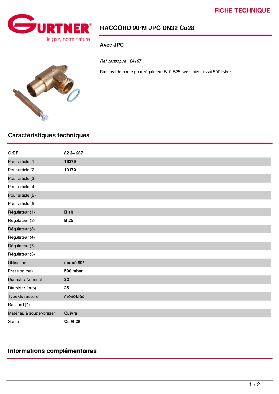 Fiche technique fournisseur
