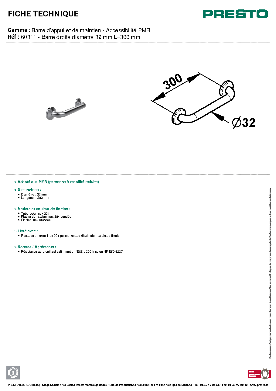 Fiche technique fournisseur