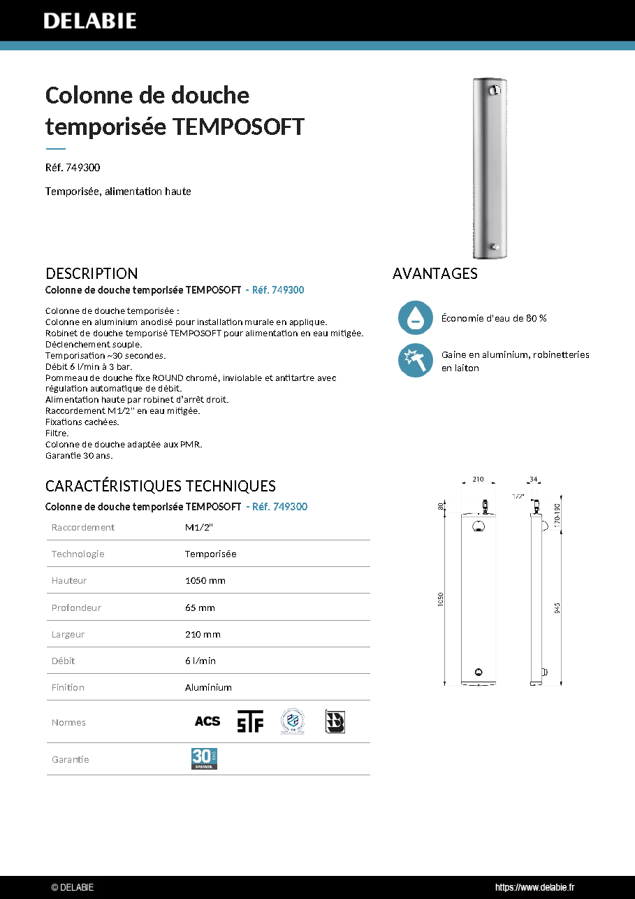 Fiche technique fournisseur