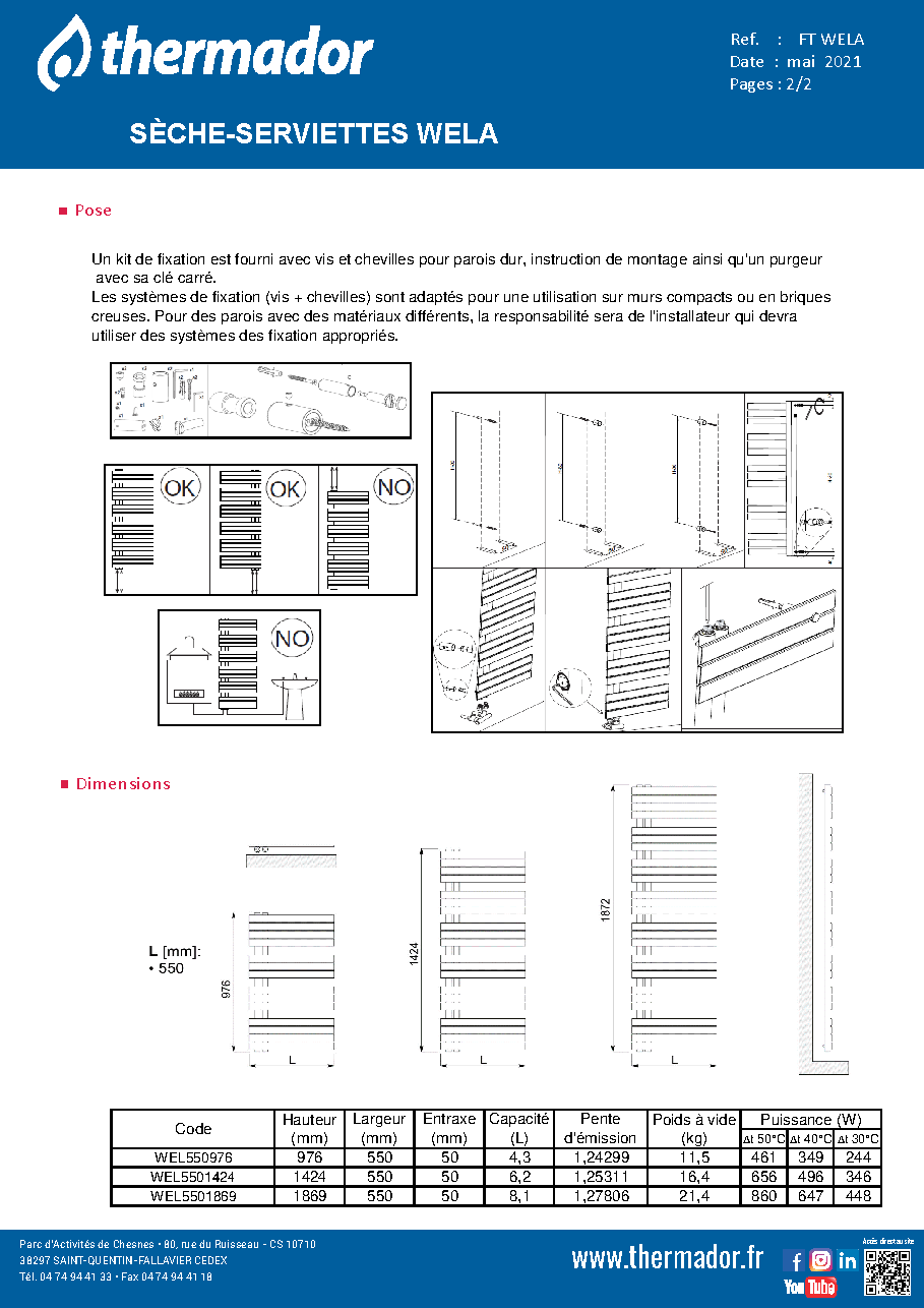 Fiche technique fournisseur