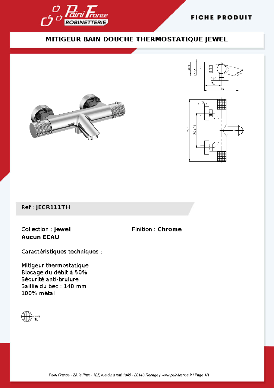 Fiche technique fournisseur