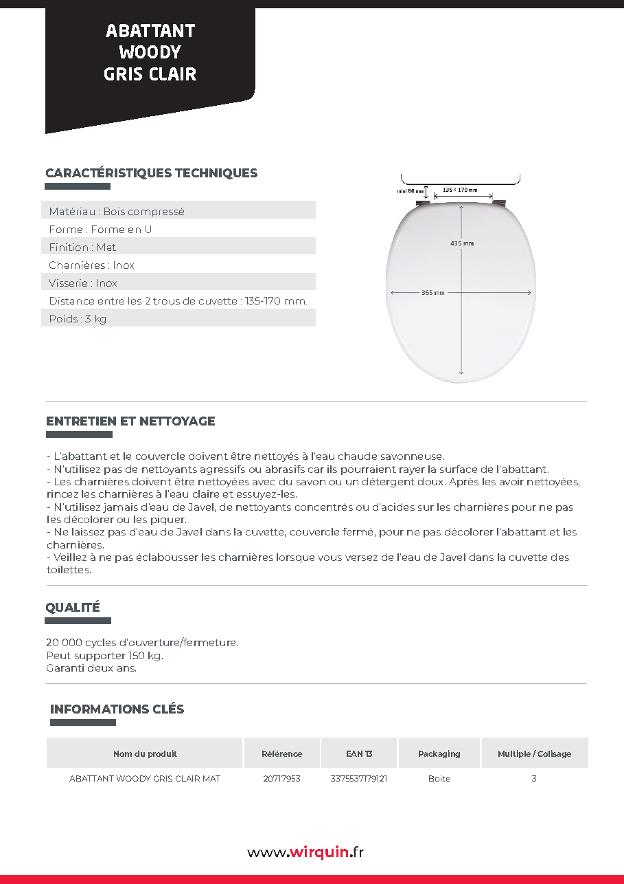 Fiche technique fournisseur