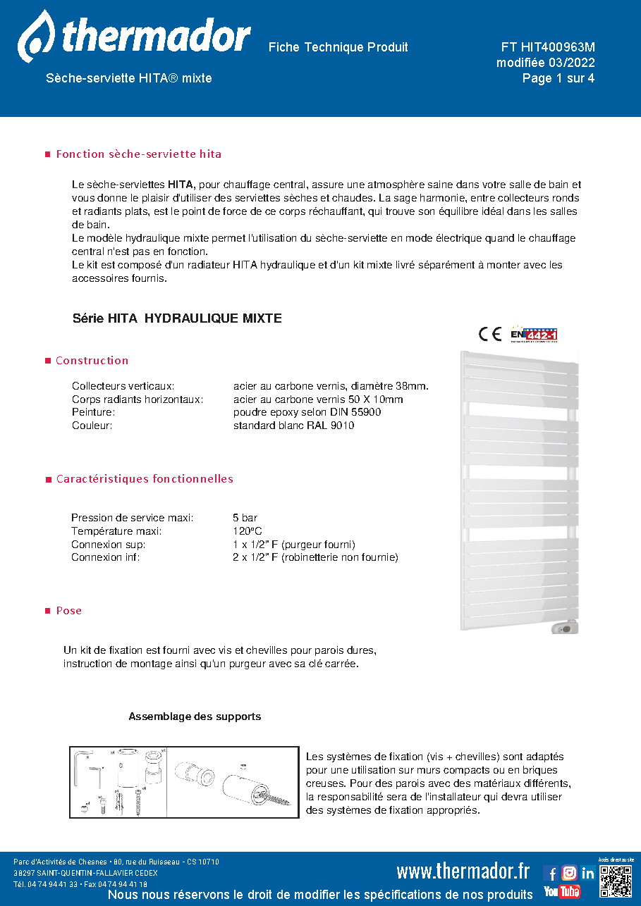 Fiche technique fournisseur