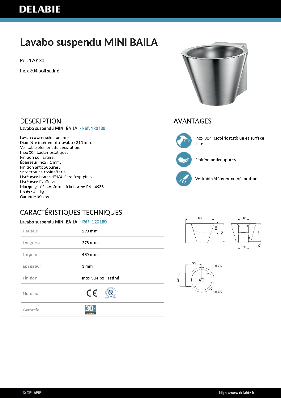 Fiche technique fournisseur