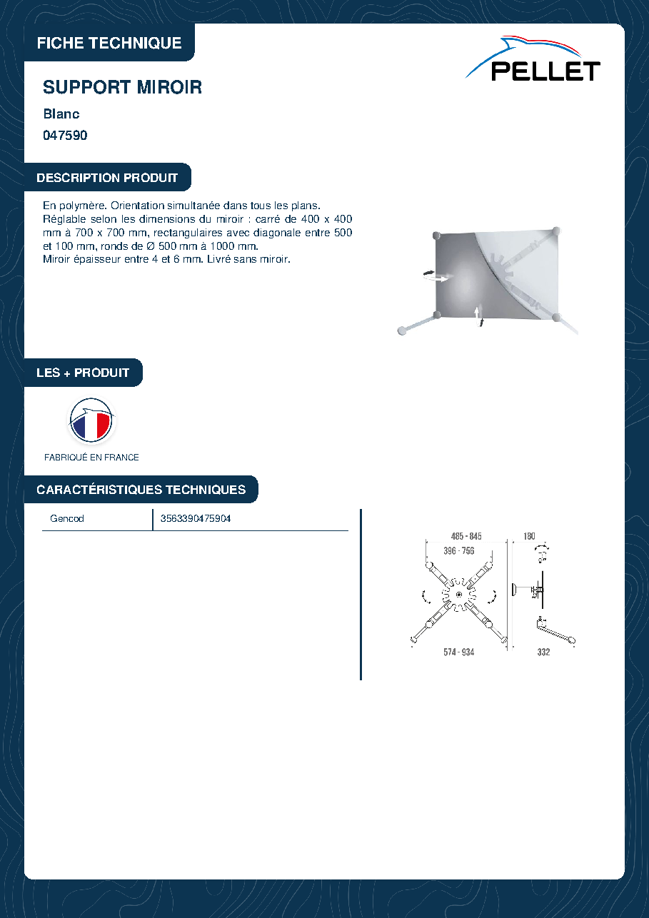 Fiche technique fournisseur
