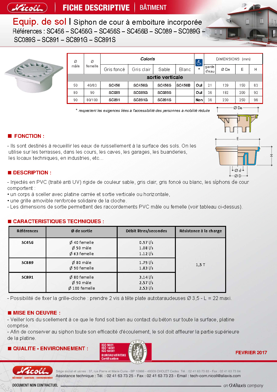 Fiche technique fournisseur