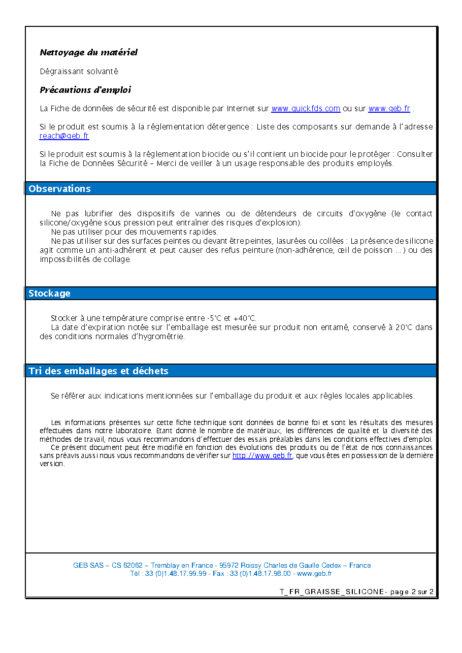Fiche technique fournisseur