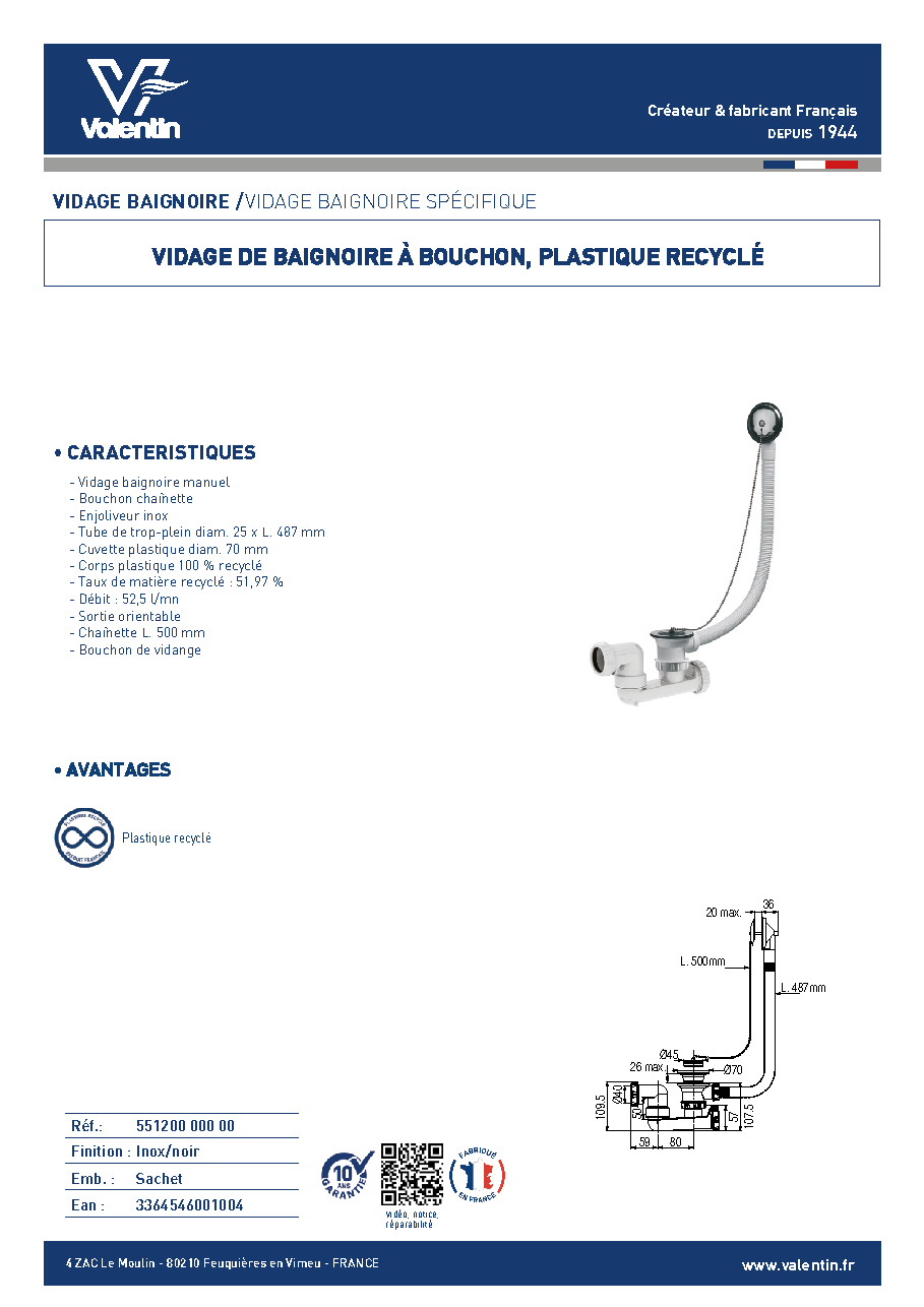 Fiche technique fournisseur